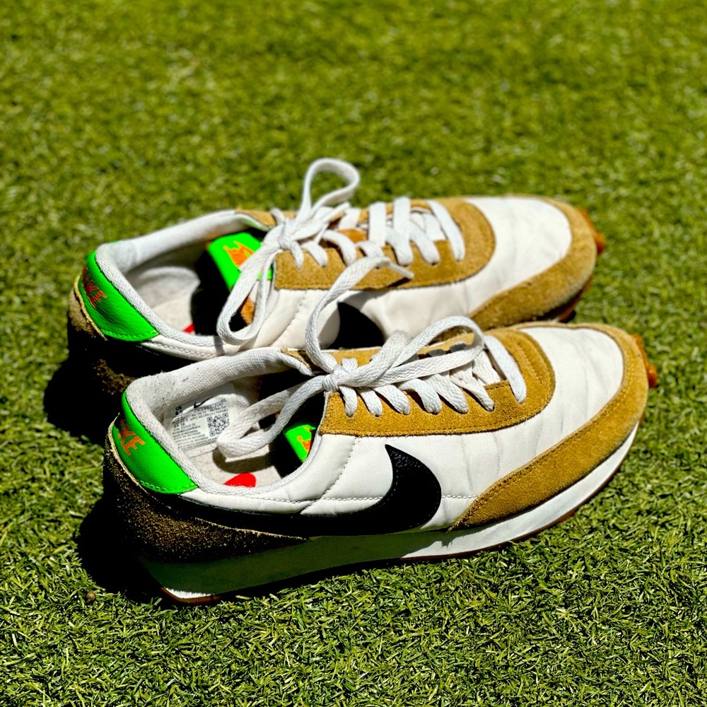 Nike CK2351-700 White and Brown Sneakers with Green Accents